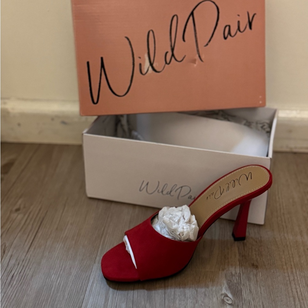 Wild Pair Red Heels Elegant Slip-On Design